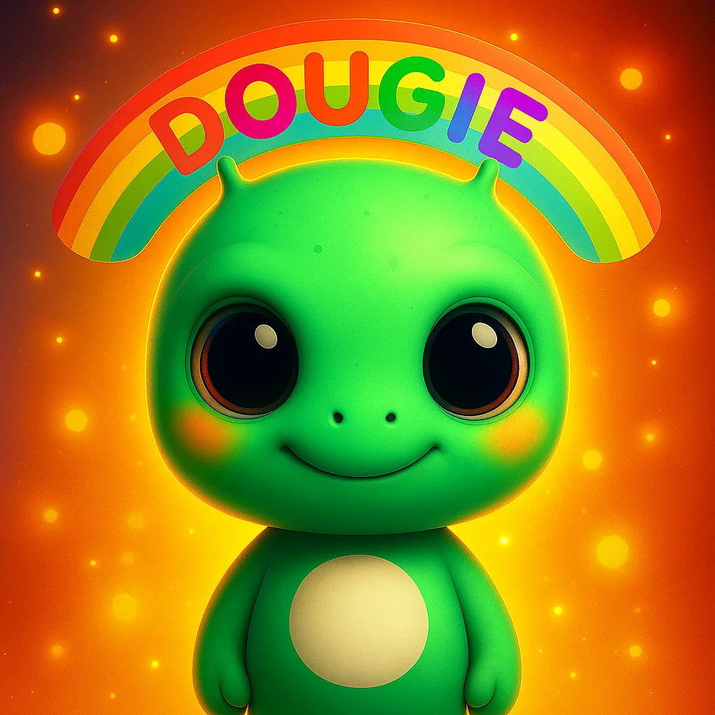 🌈👽 Meet Dougie: the cutest alien in the universe of crypto. He didn’t come here to invade Earth… he came to bring a new era of community, fun, and financial freedom.