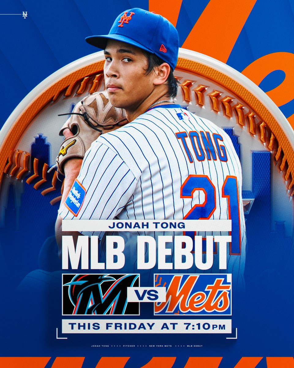 Mets's tweet image. Friday Night. Citi Field. Jonah Tong. See you there.

🎟️👉 bit.ly/3JuqglJ