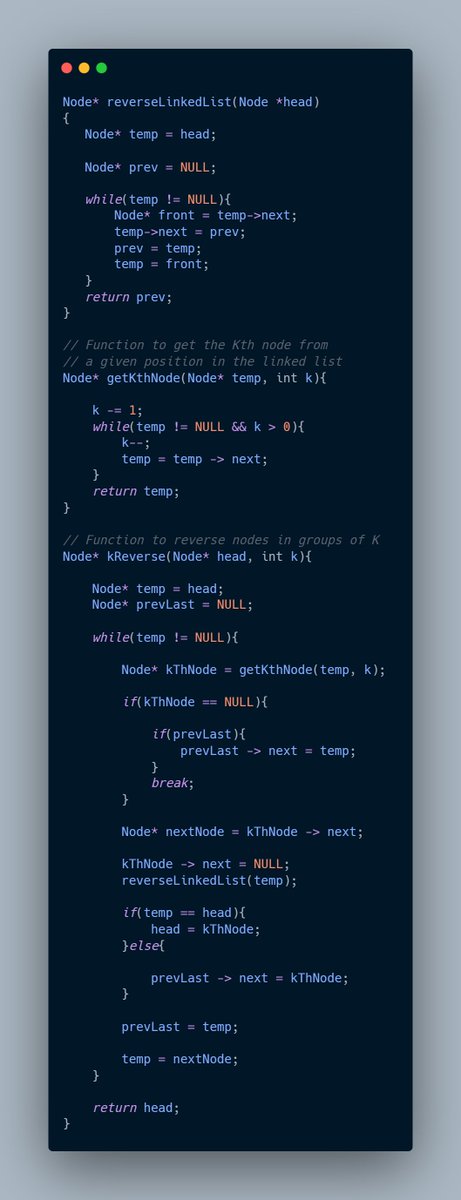 Pratikwebtech's tweet image. ✅ Day 61 of #100DaysOfCode
Solved: Reverse Linked List in Groups of K
Could only solve one problem 😅
#DSA #Cplusplus #StriverSheet #LearnInPublic