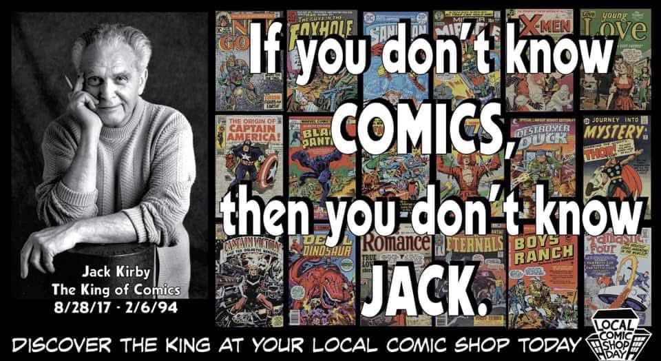 Today is the 108th anniversary of the birth of Jack “King” Kirby, the top creative powerhouse in the history of comic books. 

Visit your local comic shop to discover his greatness. 

#IFKYK #jackkirby