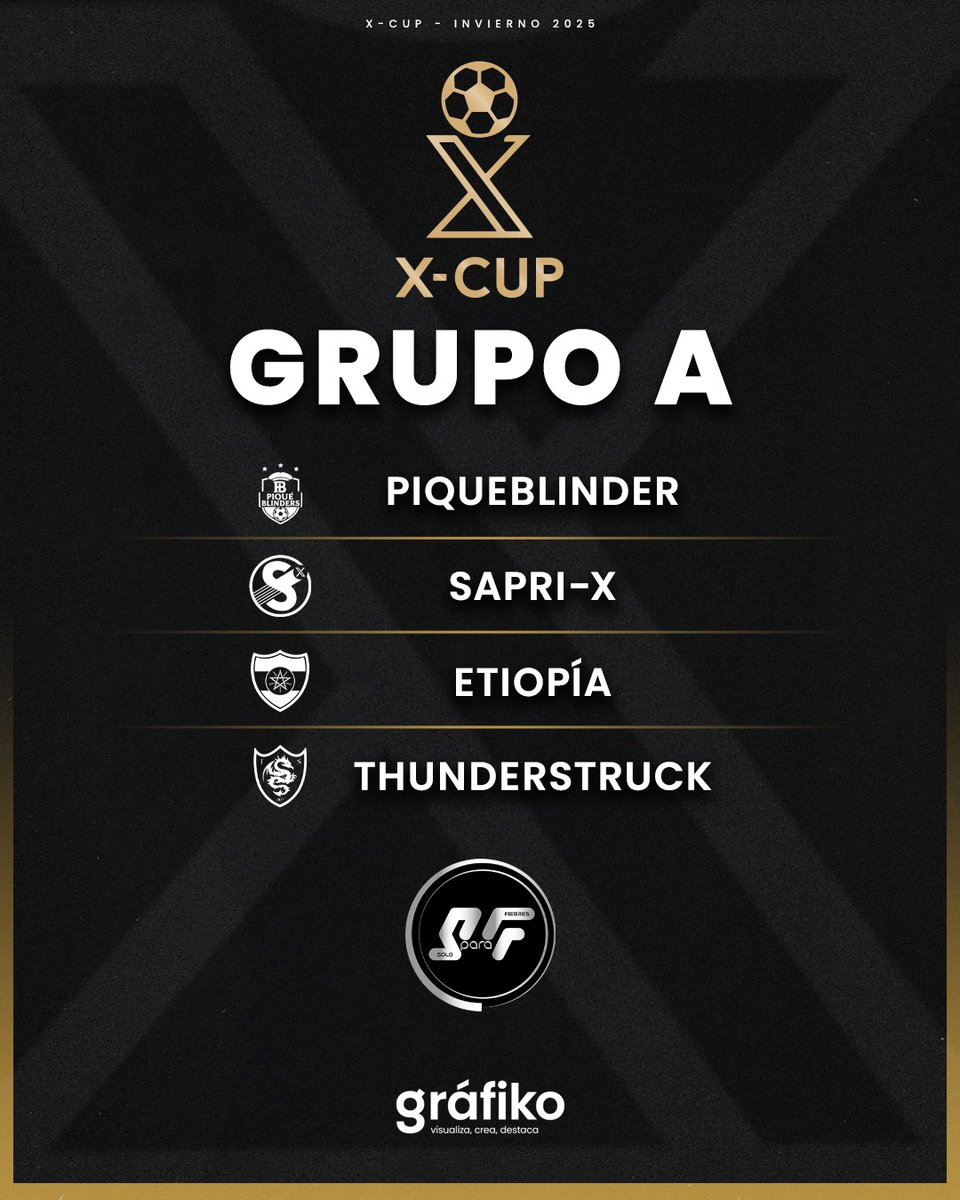 X-CUP (@xcupcrc) on Twitter photo GRUPO A | #XCupCRInvierno2025
- <a href="/PiqueBlinders1_/">Pique Blinders</a>
- <a href="/_SapriX/">SapriX</a>
- <a href="/etiopia_fc/">Etiopia FC</a>
- <a href="/FCThunderstruck/">FC THUNDERSTRUCK 💙💛</a>
#XCupCR | <a href="/SoloFiebres/">Solo para Fiebres</a> GRUPO A | #XCupCRInvierno2025
- <a href="/PiqueBlinders1_/">Pique Blinders</a>
- <a href="/_SapriX/">SapriX</a>
- <a href="/etiopia_fc/">Etiopia FC</a>
- <a href="/FCThunderstruck/">FC THUNDERSTRUCK 💙💛</a>
#XCupCR | <a href="/SoloFiebres/">Solo para Fiebres</a>