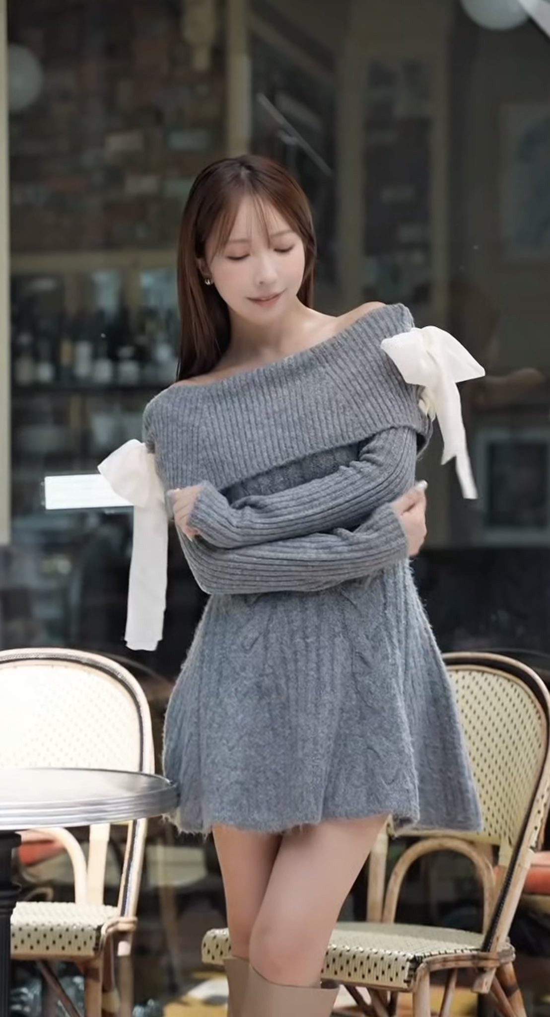 【週末限定値下げ】三上悠亜　MISTREASS バルーンニットワンピース 三上悠亜 MISTREASS バルーンニットワンピース ネイビー