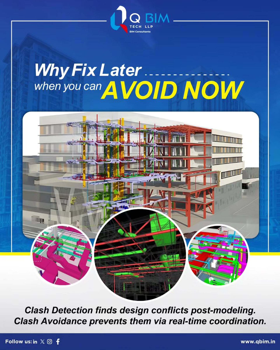 qbimtechllp's tweet image. Why detect clashes when you can avoid them?
Proactive BIM = seamless design, zero silos, and cost savings.

🔗qbim.in

#ClashAvoidance #BIMSolutions #SmartConstruction #QbimTech