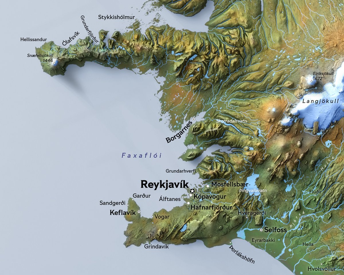 verygoodmaps's tweet image. Iceland. I didn&apos;t hold back with exaggeration on this one. Not that Iceland&apos;s terrain would need any extra oomph to make it look nice.
I&apos;ve added this to my print shop as a 70x50 cm print. #iceland #map