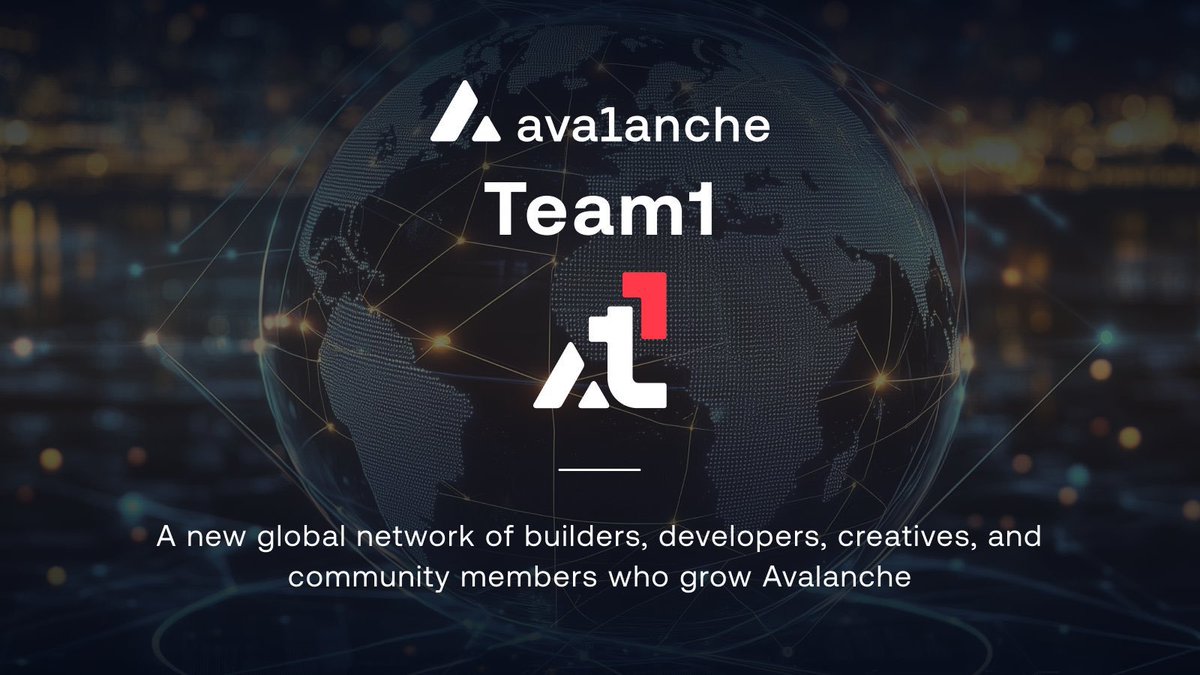 Avalanche Foundation 🔺 (@avalanchefdn) on Twitter photo The Avalanche Foundation is delighted to welcome the newest members to <a href="/AvaxTeam1/">Avalanche Team1</a> 👏
After just one year, Team1 has organized over 600 community events, collaborated with 80+ universities and has members in 51 countries.
We look forward to seeing the continued impact members The Avalanche Foundation is delighted to welcome the newest members to <a href="/AvaxTeam1/">Avalanche Team1</a> 👏
After just one year, Team1 has organized over 600 community events, collaborated with 80+ universities and has members in 51 countries.
We look forward to seeing the continued impact members