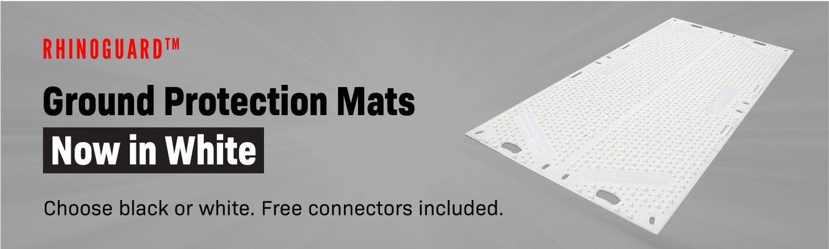 DriverUSASafety's tweet photo. Now in WHITE: RhinoGuard™ Ground Protection Mats.
100-ton load rating, dual-traction surface—ideal for events &amp; heat-sensitive sites.

Special offer: 2 FREE connectors per mat.

Download Data Sheet
https://t.co/o5tGkQgGPU

Call: (303) 668-9044 | email: sales@driverindustrial.com https://t.co/Cblvobh96D