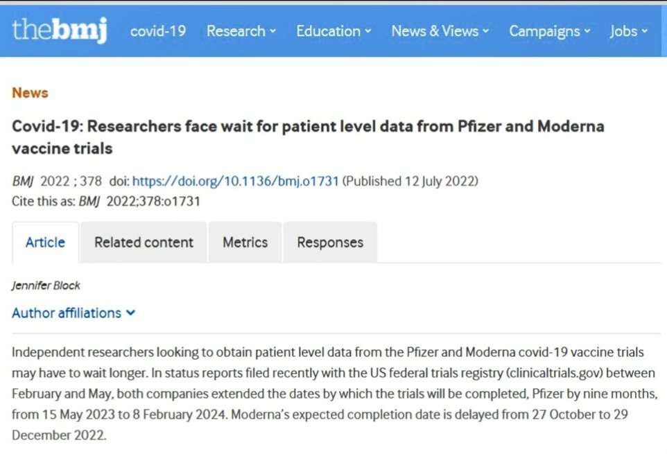 Lo sapevi che la sperimentazione finiva l'08 febbraio 2024?
Quindi eri tu la sperimentazione!
Perché dagli espertih ti sei fatto raccontare che il vax non fosse sperimentale?