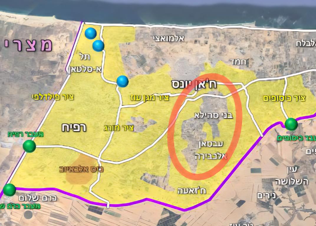 الأعلام كله موجه على خطة إسرائيل لإجتياح مدينة غزة في حين أن جيش الاحتلال الإسرائيلي يعمل بصمت بعيدا عن الإعلام على تدمير ماتبقى من محافظة خانيونس، اليوم أكمل تطويق بني سهيلا بالكامل في سعيه لتدمير ماتبقى من ممتلكات ولتثبيت خطته كل ماهو شرق شارع صلاح الدين يعتبر buffer zone.
