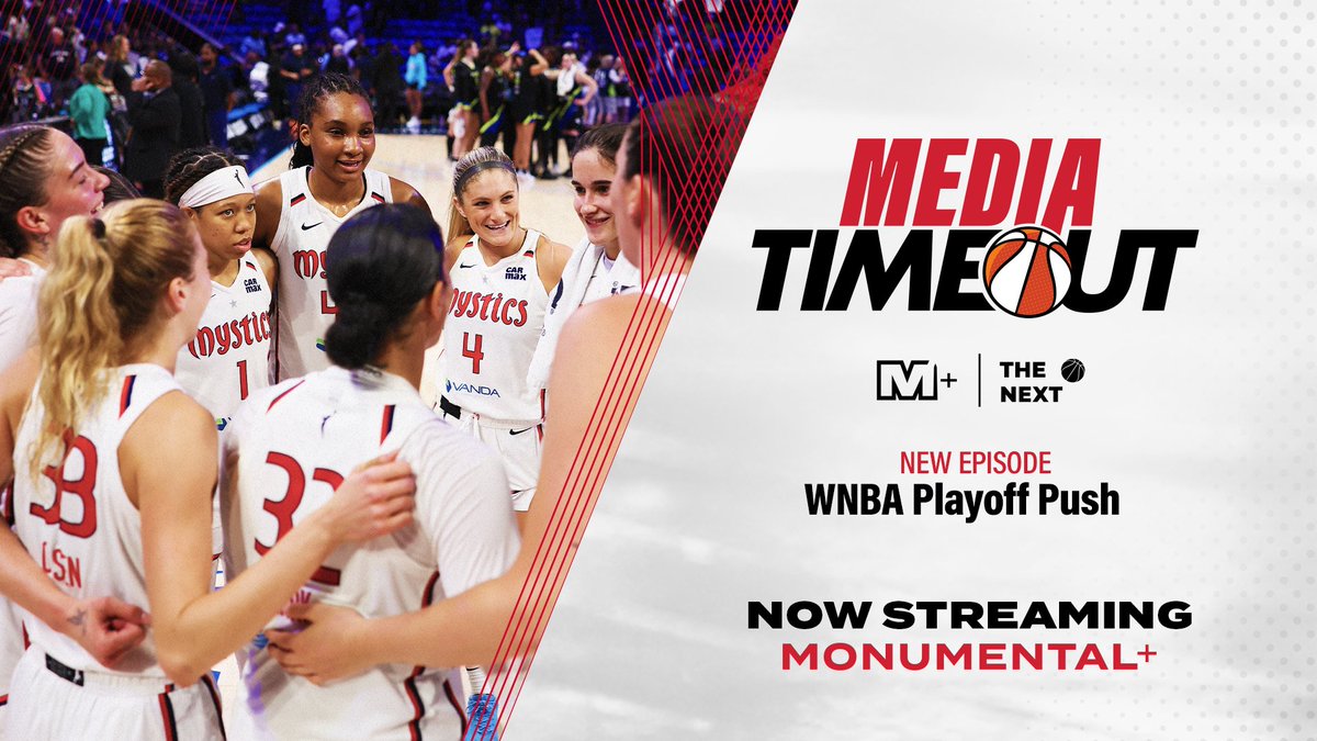 Monumental Sports Network (@monsportsnet) on Twitter photo With the postseason right around the corner, it's time to take a look at the tight <a href="/WNBA/">WNBA</a> playoff race 🏁
<a href="/theTylerByrum/">Tyler Byrum</a> and <a href="/TheIXBasketball/">The IX Basketball</a>’s Bella Munson explore the <a href="/WashMystics/">Washington Mystics</a>’ chances and survey the rest of the field.
Stream Media Timeout: monsports.net/mediatimeout8 With the postseason right around the corner, it's time to take a look at the tight <a href="/WNBA/">WNBA</a> playoff race 🏁
<a href="/theTylerByrum/">Tyler Byrum</a> and <a href="/TheIXBasketball/">The IX Basketball</a>’s Bella Munson explore the <a href="/WashMystics/">Washington Mystics</a>’ chances and survey the rest of the field.
Stream Media Timeout: monsports.net/mediatimeout8