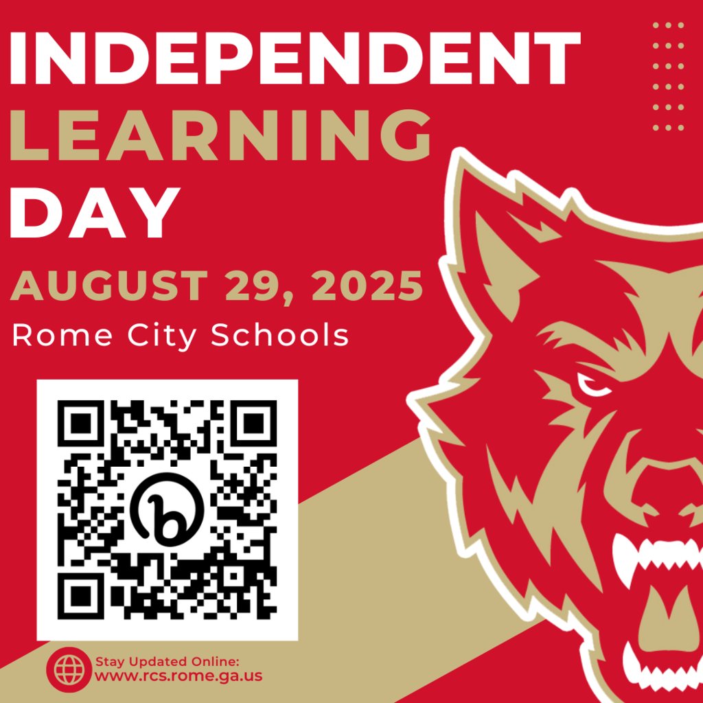 Just a reminder that all Rome City Schools will be closed for an Independent Learning Day on Friday,  Aug. 29. #EngageEmpowerElevate