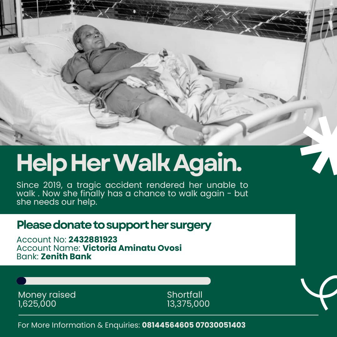 Jerry__shots's tweet image. A lot of people ask why I smile so much. I’m proud to say I got it from my mum. 🥹

Please help my mum walk again so she can keep smiling.❤️

₦1.6m raised, ₦13m+ to go.

2432881923
Zenith Bank 
Victoria Aminatu Ovosi

Your donations and reposts will go a long way🤲🏿

Thank you.