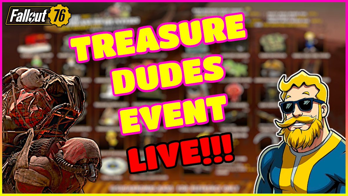 NukaN3rd's tweet photo. ☣️Live Fallout 76: Treasure Hunters Event Fun! Hunting for Rare Plans!
#Fallout76 #YouTubeStreamer #TwitchStreamer @Fallout 

YouTube - https://t.co/RaBsZoDEn9  

Twitch - https://t.co/oQfVN05iq5 https://t.co/lMQgmioa2j