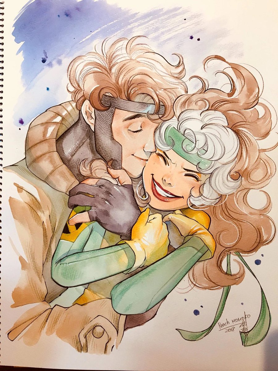 rogue and gambit by peach momoko 🩷💚