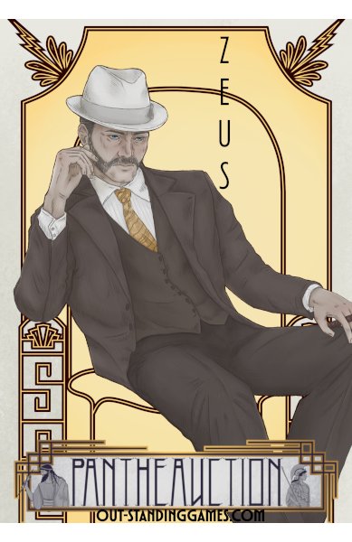 Last chance to get pre-register prices for SaltCON! Use code SUMMEREND for $10 off

The Lord of Olympus outfits himself as a deific mob boss in Pantheauction. Come play test tomorrow!

#Pantheauction #saltcon #greekmythologyart #indieboardgame #artdeco
