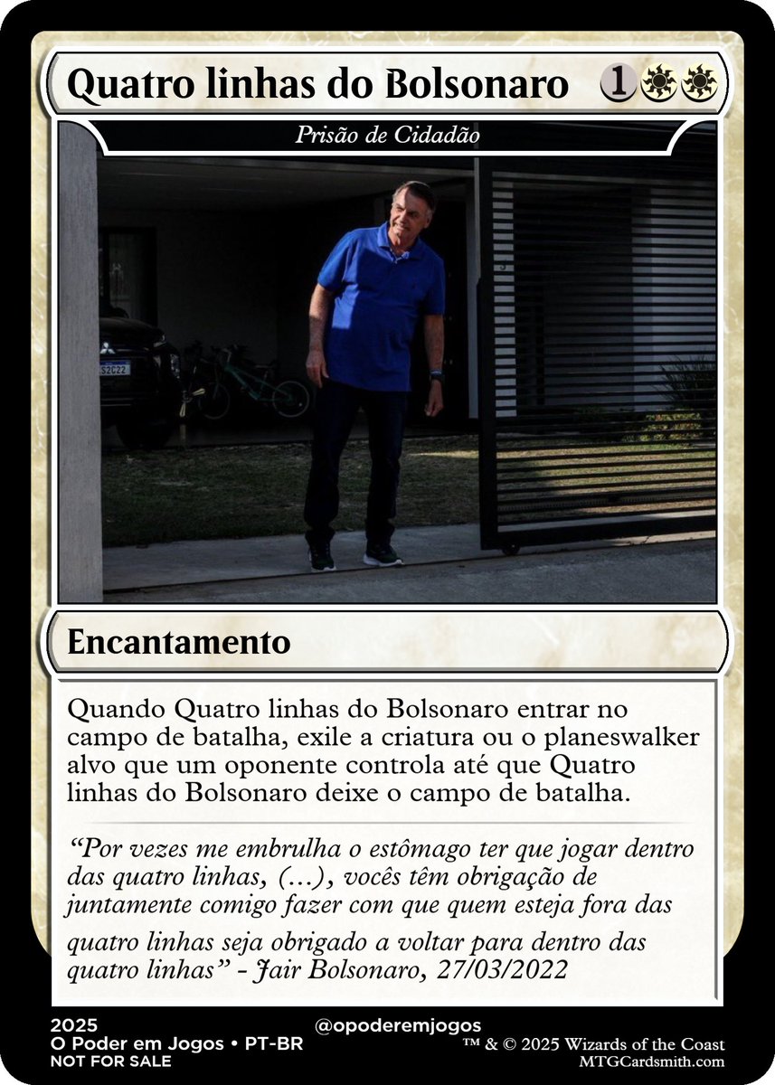 opoderemjogos's tweet photo. Eram essas as quatro linhas que o Bolsonaro tanto falava? Prisão Domiciliar? 😜 https://t.co/q3cGcIhe8D
