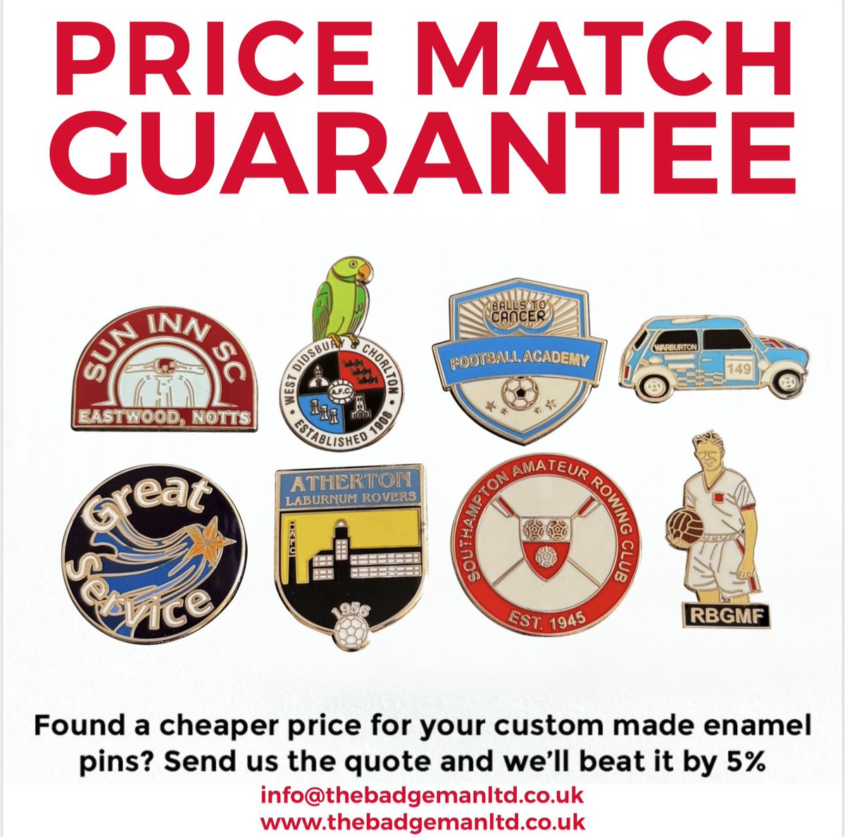CUSTOM MADE ENAMEL PIN BADGES

THE BADGEMAN LTD ARE THE UK’S LEADING CUSTOM PIN BADGE SUPPLIER

LOW MINIMUM ORDERS AND A BEST PRICE GUARANTEE 

thebadgemanltd.co.uk/custom-pin-bad…