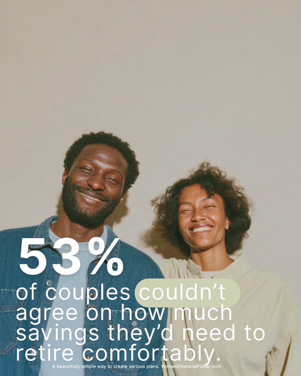 If you and your partner had to write down your retirement number would it match? For 53% of couples, the answer is no. 

(Fidelity Investments Couples &amp; Money Study)