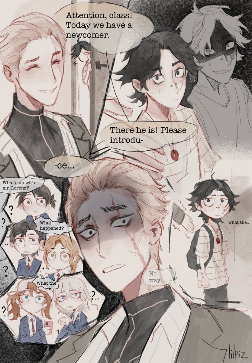 dltlilpz's tweet photo. my #IdentityV school AU, where Norton is a new student in the school. But little did he know, that his older brother FG Pyrite used to study there and even after his graduation, teachers are getting goosebumps even from mention of him... https://t.co/OgCUB2svxB