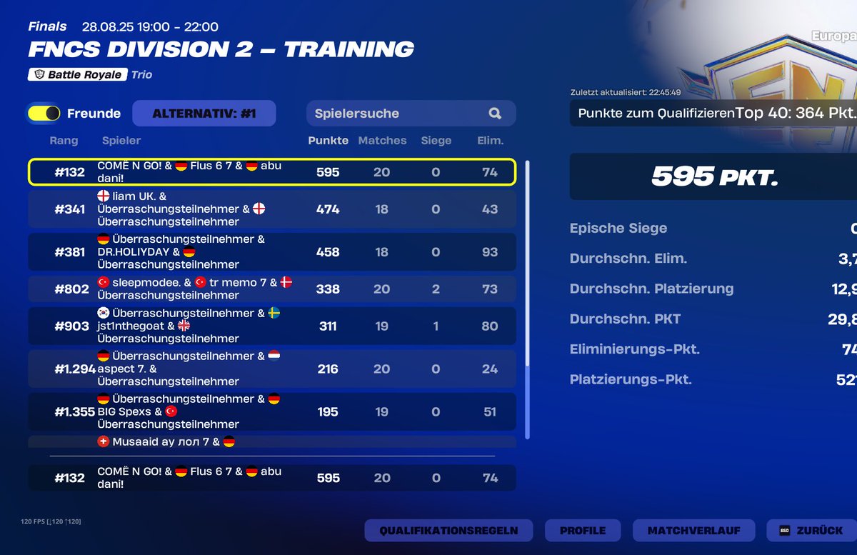 letzten 3 games offspawn dead unlucky