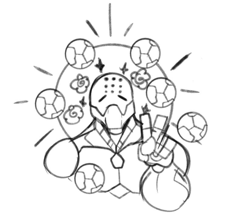 WHat is this NOOOuu!!! now all the player gona now I like Robots and Trow BALLs 
little skech of this guy because yes UwU