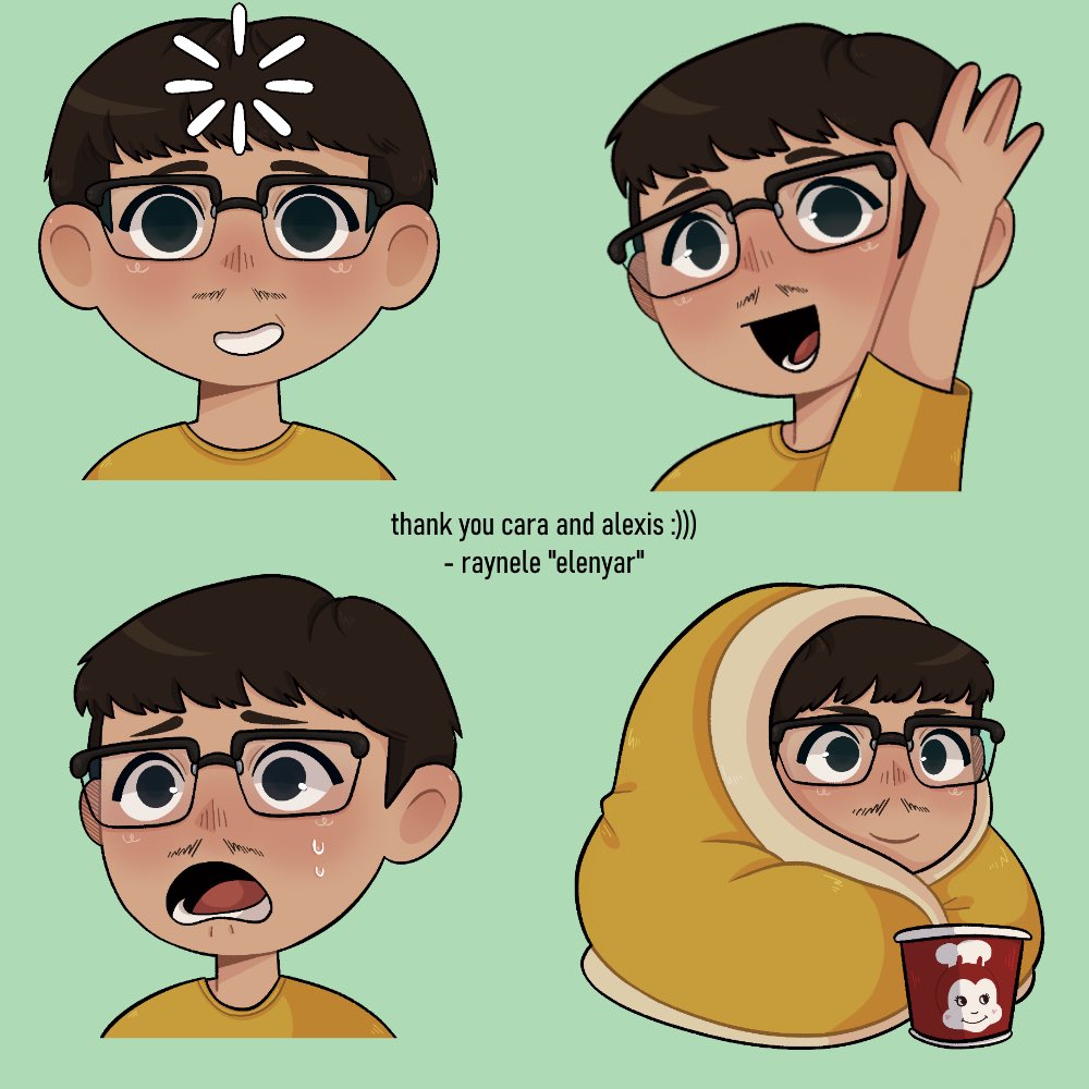 small little shoutout to <a href="/alexiseatsbees/">Alexis 𖦹 Comms Open !!</a> for the emotes and <a href="/yelloes3/">,, cara ౨ৎ</a> for commissioning them as my birthday gift last week ^_^ I forgot to do this like the day of 

all so cute and cozy check out their work