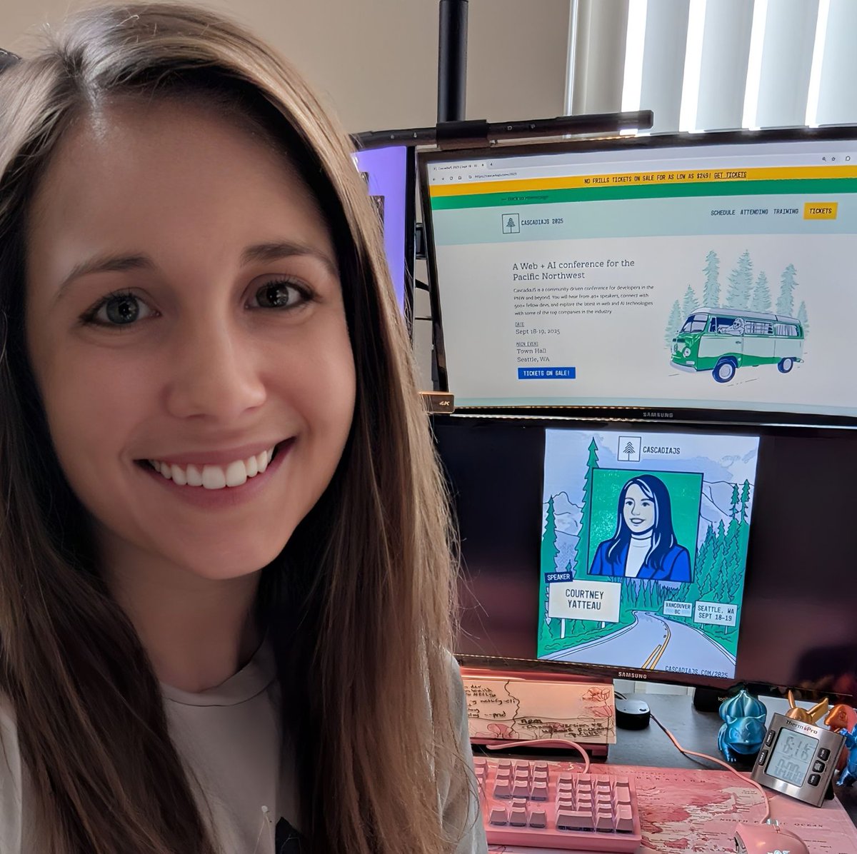 We’re excited to see our own Courtney Yatteau (<a href="/c_yatteau/">Courtney Yatteau</a>) take the stage at 
#CascadiaJS with a lightning talk on AI-powered gamification. She’ll be there both days, and look out for a few other Esri folks too!

🔗 Details: ow.ly/ntfT50WNRr3

#JavaScript #AI #WebDev