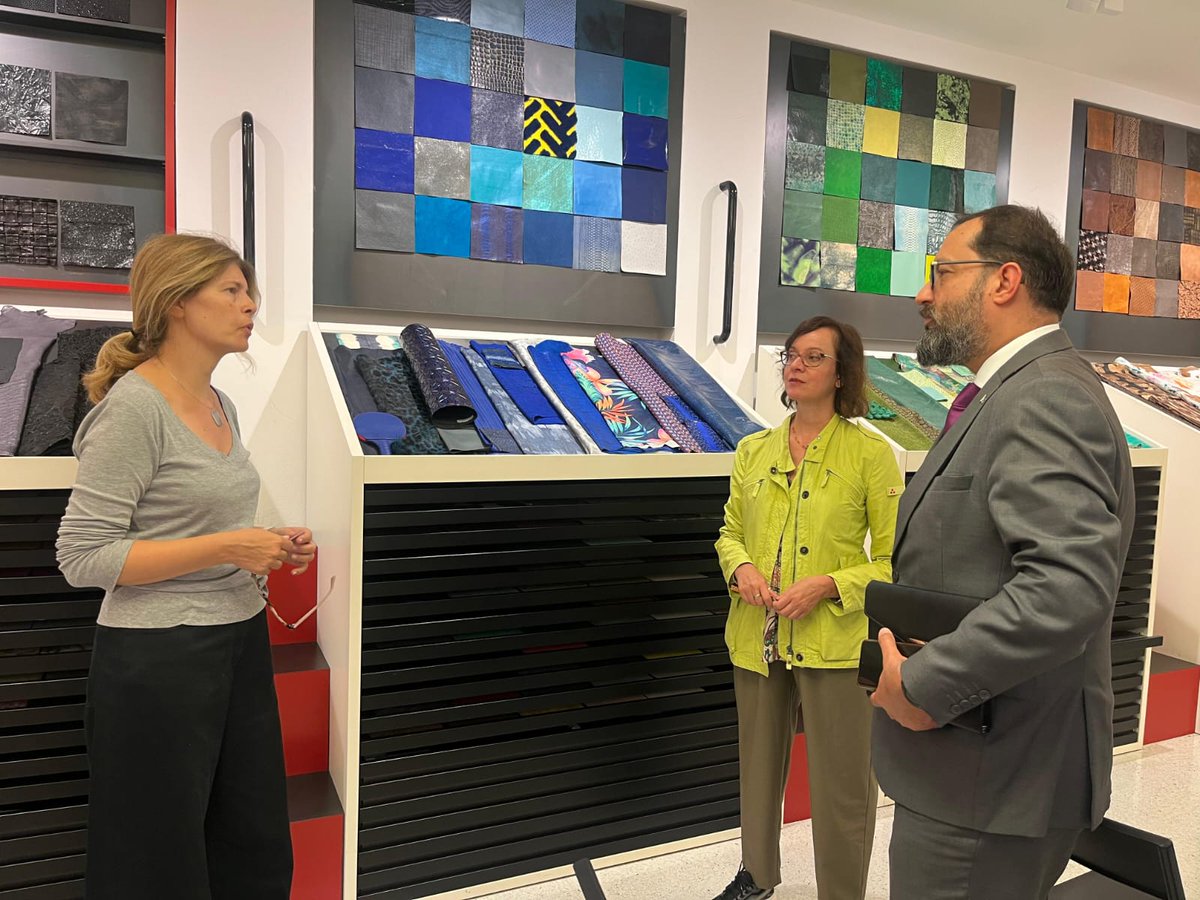 Met Fulvia Baacchi CEO Lineapelle intl leather trade fair &amp; discussed matters related to the upcoming expo Sept 25 &amp; the participation of Pakistani companies. She briefed on the expo in Milan that draws exhibitors from all over displaying unfinished leather &amp; fabrics etc
