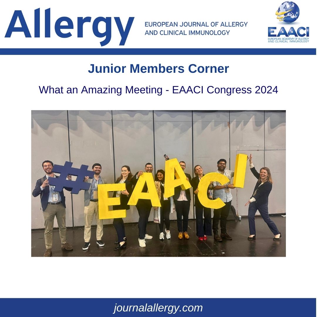 Visit our website journalallergy.com for news from our EAACI Junior Members 👉 bit.ly/3SEgiwX

Read more on the latest JMA news and activities here

👉journalallergy.com/JMA-Archive

#EAACI #Allergy_journal #EAACI2024 <a href="/EAACI_JM/">EAACI JM</a>
