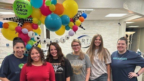 nJoyVision's tweet image. A fun time today with Drs. Travis &amp;amp; Myranda Partin and the staff of Partin Eye Care! nJoy&apos;s Beverly Fox chatted up #LASIK, #EVOICL, #LensReplacement, and Laser #CataractSurgery options for patients and helped celebrate Nicole&apos;s 50th Birthday!🎈