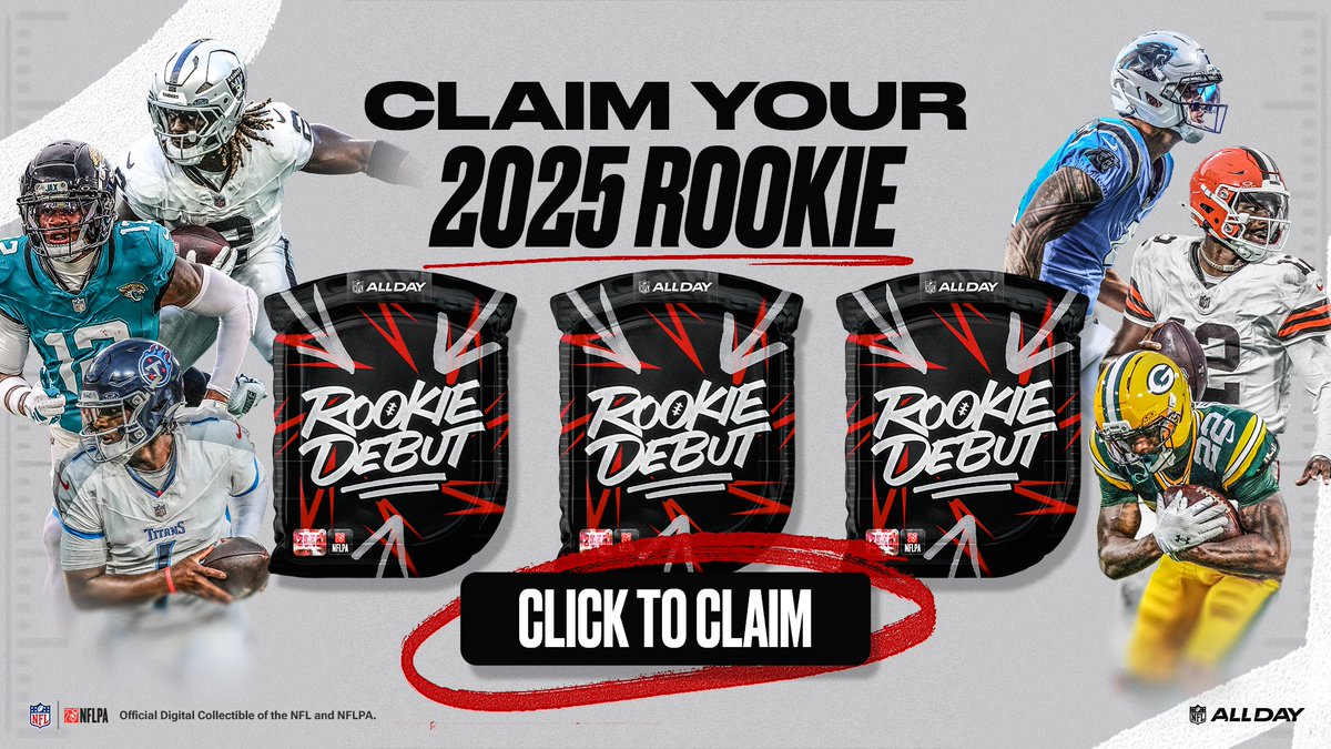 Claim a free @NFLAllDay Rookie Debut Moment Pack here: allday.football/ClaimRookiePack