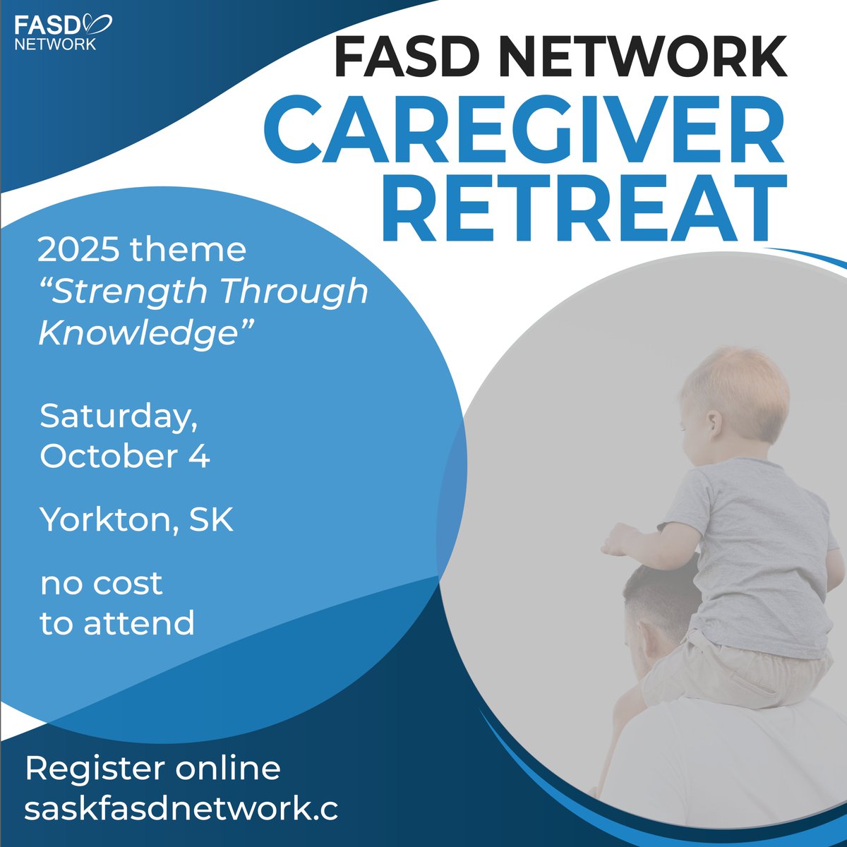 SaskFASDNetwork's tweet image. Join us for our annual Caregiver Retreat. This year we&apos;re coming to Yorkton! The theme will be Strength Through Knowledge focusing on learning, connection and mutual support.
Register online while spots last at: saskfasdnetwork.ca/event