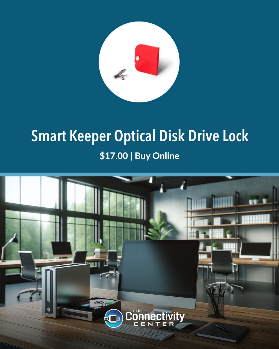 Protect your optical disk drive with the Smart Keeper Optical Disk Drive Lock! Stop data theft and unauthorized access with this easy-to-install tool. Get it now for $17! Learn more at go-tcc.com/optical #cybersecurity #InformationTechnology #ITsecurity