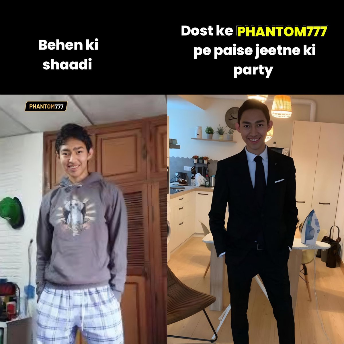 phantom777com's tweet image. Rishta aaya toh hoodie…
Jackpot aaya toh tuxedo. 🎲🔥
That’s the Phantom777 effect.

#Phantom777 #WinInStyle #JackpotMood