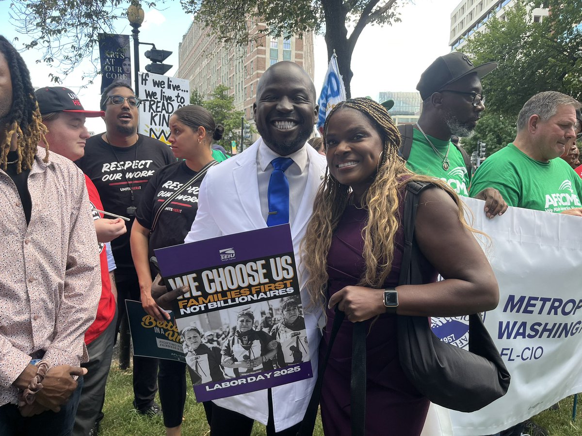 Dr. Soyini Richards spoke on behalf of SEIU Local 500 members and higher education workers at the Solidarity Season Rally in D.C. to kick-off Labor Day weekend #WorkersOverBillionaires