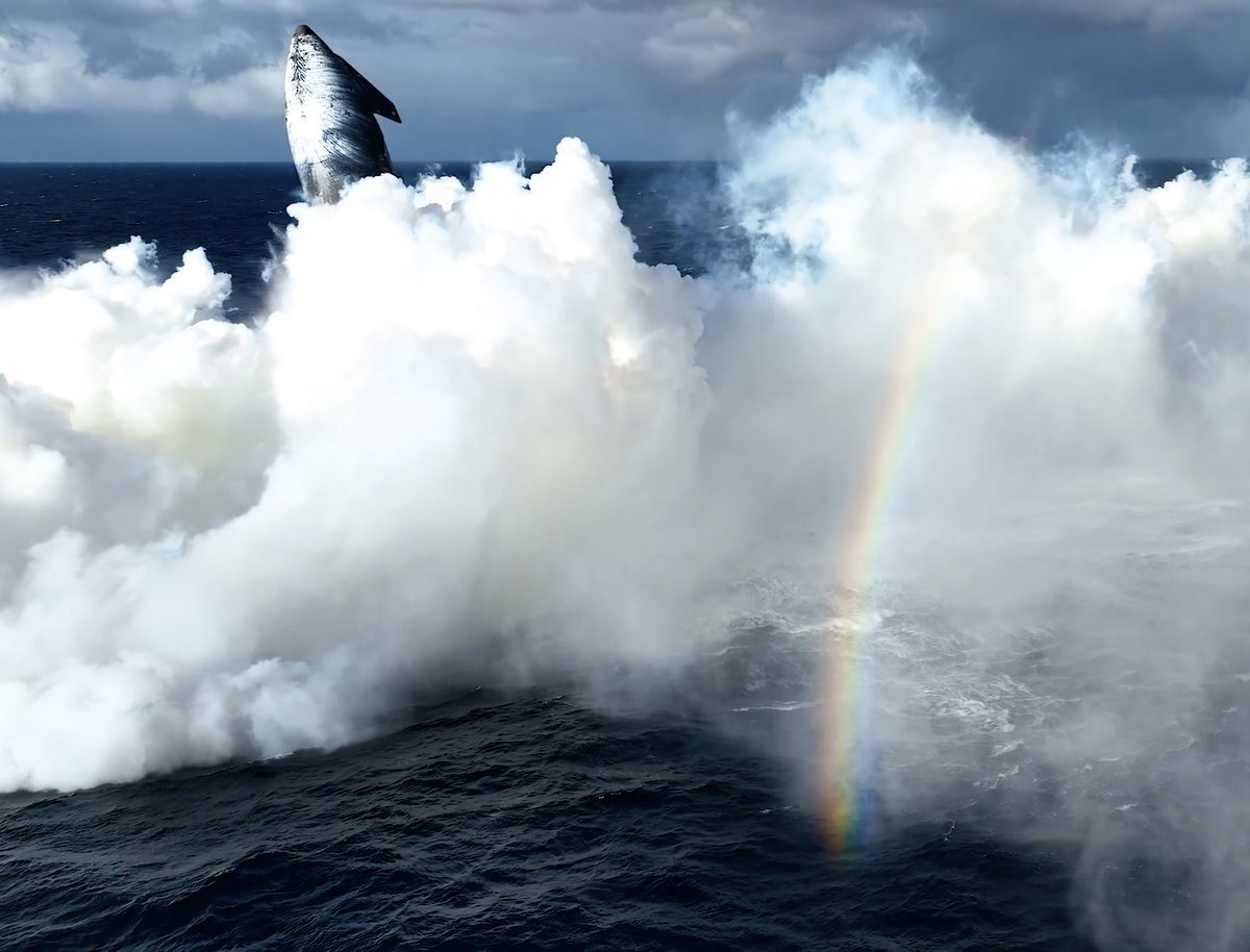 Starship goes WOKE and makes a RAINBOW while landing!!!