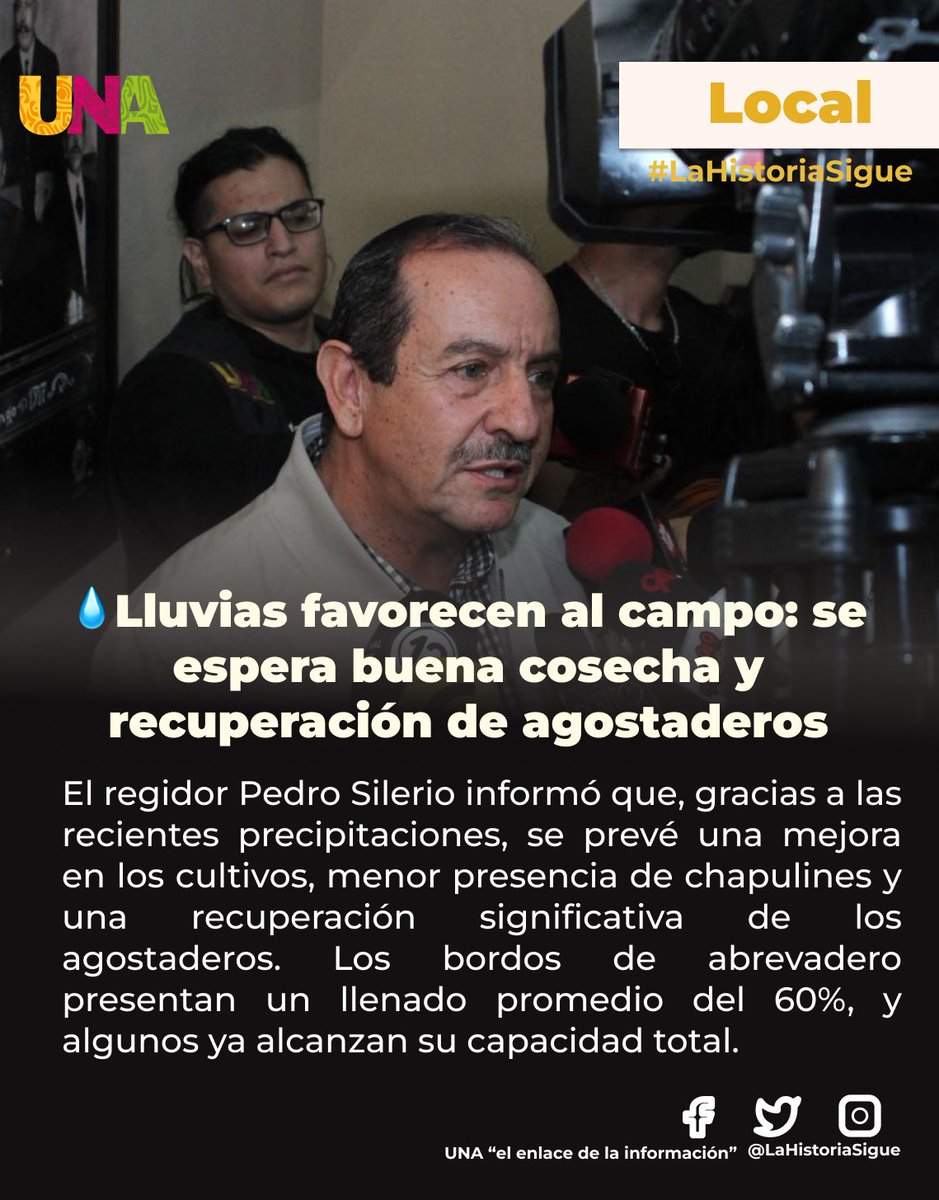 Revista UNA (@lahistoriasigue) on Twitter photo #local I El regidor, <a href="/Pedro_SilerioG/">Pedro Silerio</a>, informó que las recientes lluvias en #Durango van a favorecer al campo y sus cultivos, disminuirá la plaga de chapulines y habrá una recuperación significativa de los agostaderos. #local I El regidor, <a href="/Pedro_SilerioG/">Pedro Silerio</a>, informó que las recientes lluvias en #Durango van a favorecer al campo y sus cultivos, disminuirá la plaga de chapulines y habrá una recuperación significativa de los agostaderos.