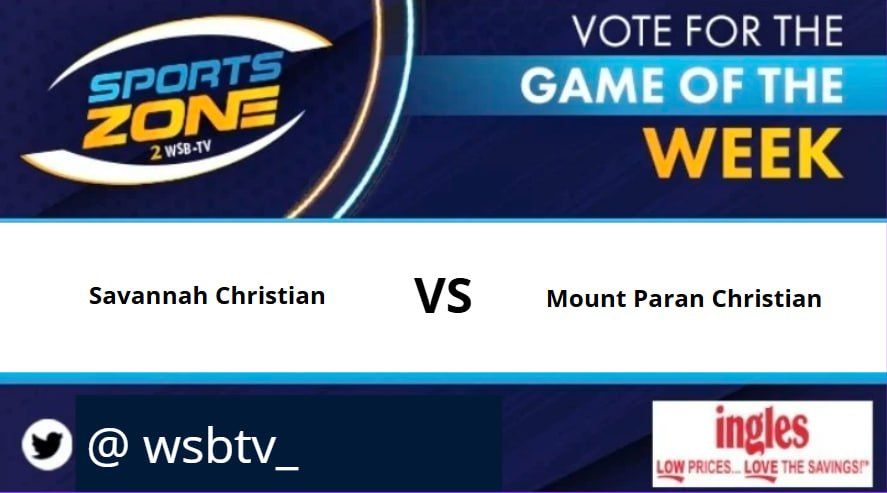 WSB-TV sports (@wsbtv_) on Twitter photo GAME of the week
<a href="/SCPSAthletics/">SCPS Athletics</a> 🆚 <a href="/MPCAthletics/">MPC Athletics</a>
friday, August 29 @ 7:30pm.
Come support your favorite team.
Watch Here: s.id/wsb-tv
<a href="/bennett_schwab/">Bennett Schwab</a> <a href="/bobiewoodward/">Coach Baker Woodward</a> <a href="/C_Brantley51/">CB</a> <a href="/Godmadejay/">Jalen Wright</a> GAME of the week
<a href="/SCPSAthletics/">SCPS Athletics</a> 🆚 <a href="/MPCAthletics/">MPC Athletics</a>
friday, August 29 @ 7:30pm.
Come support your favorite team.
Watch Here: s.id/wsb-tv
<a href="/bennett_schwab/">Bennett Schwab</a> <a href="/bobiewoodward/">Coach Baker Woodward</a> <a href="/C_Brantley51/">CB</a> <a href="/Godmadejay/">Jalen Wright</a>