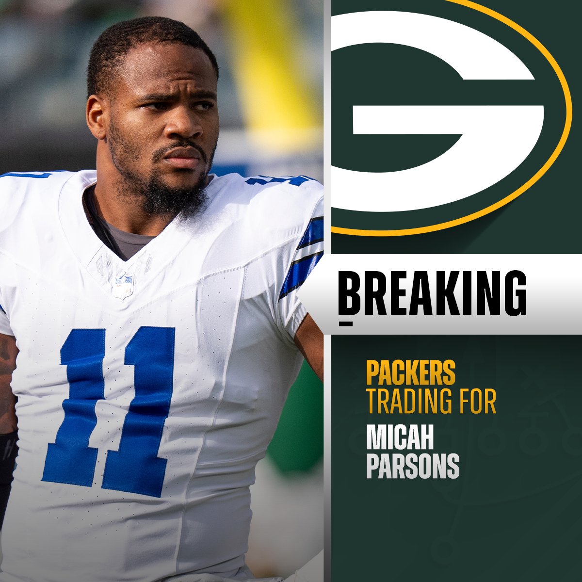 NFL (@nfl) on Twitter photo BREAKING: Cowboys trading DE Micah Parsons to Packers and agreed to a 4-year, $188M deal including $136M guaranteed. (via <a href="/RapSheet/">Ian Rapoport</a>, <a href="/TomPelissero/">Tom Pelissero</a>, <a href="/SlaterNFL/">Jane Slater</a>) BREAKING: Cowboys trading DE Micah Parsons to Packers and agreed to a 4-year, $188M deal including $136M guaranteed. (via <a href="/RapSheet/">Ian Rapoport</a>, <a href="/TomPelissero/">Tom Pelissero</a>, <a href="/SlaterNFL/">Jane Slater</a>)