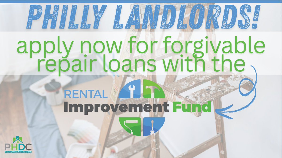 Philly landlords!

Apply Now for forgivable repair loans from #PhilaPHDC’s Rental Improvement Fund! RIF is a loan program (up to $100K) designed to help small landlords make meaningful repairs to their rental properties while maintaining affordable rents.

phdcphila.org/rental-improve…