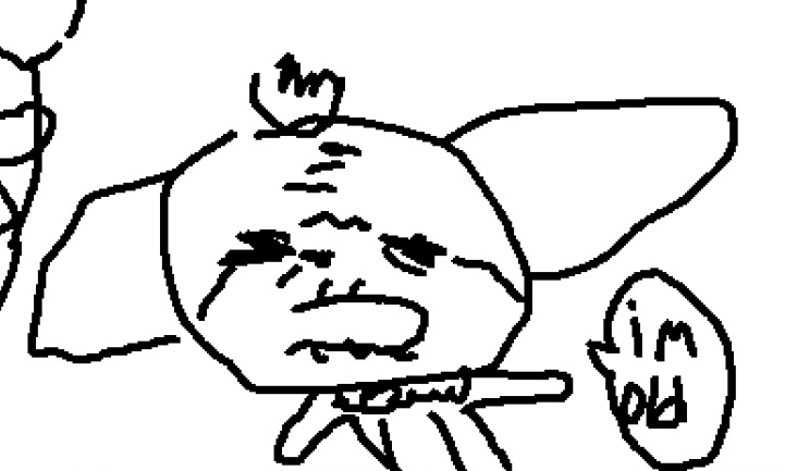 chat wanted me to draw a chip in less than one minute. introducing "old chip". he's like dehydrated chip but with a lot more forehead wrinkles 