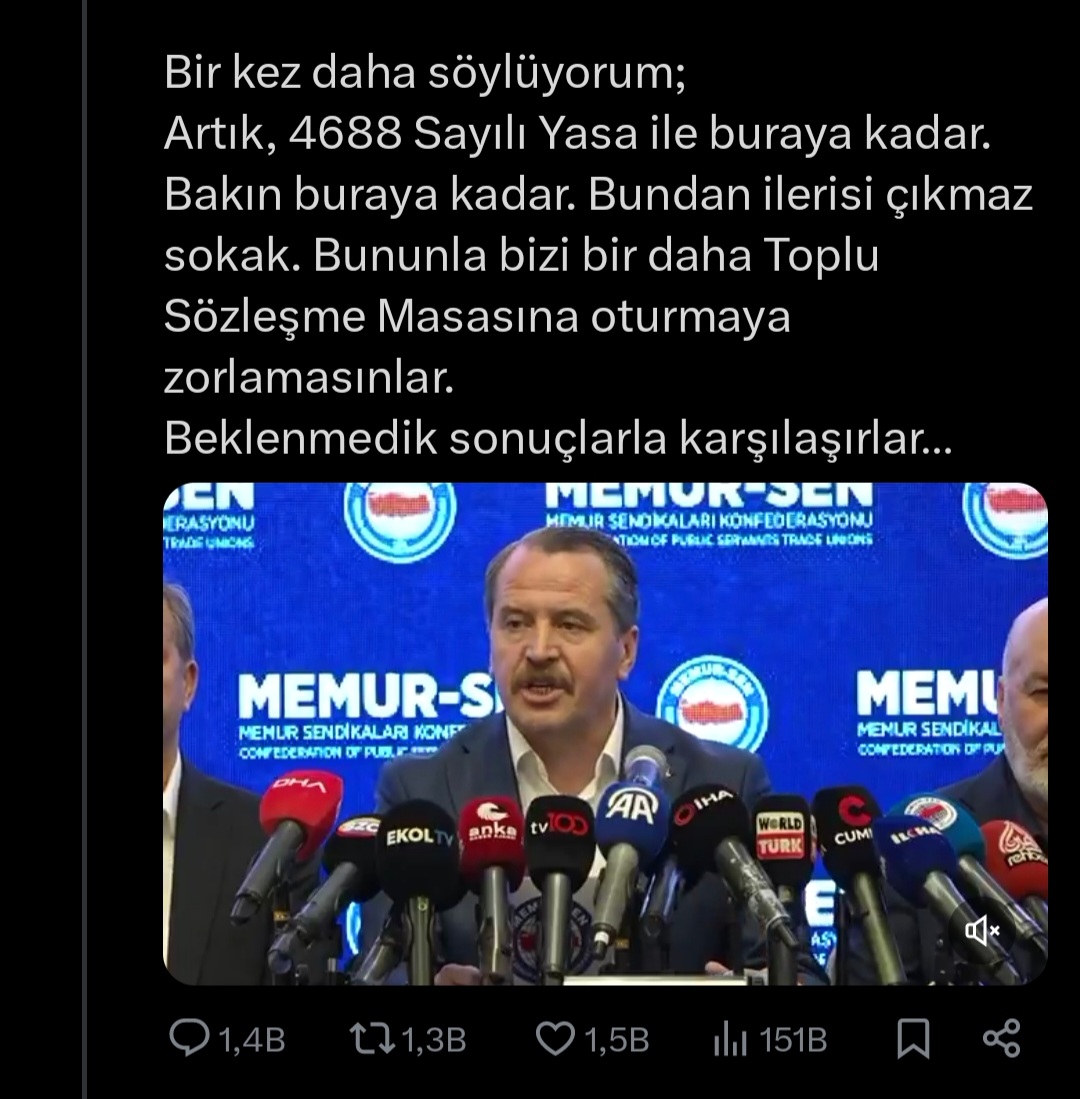 Kim otutturdu sizi...¿¿¿ <a href="/_aliyalcin_/">Ali YALÇIN</a> <a href="/sagliksen/">SAĞLIK-SEN</a> <a href="/MemurSenKonf/">Memur-Sen</a> <a href="/SSMahmutFaruk/">Mahmut Faruk DOĞAN</a>