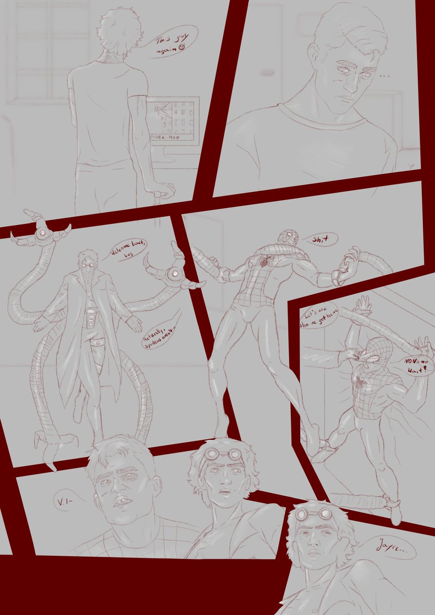 Justanother_Lee's tweet photo. Spider-man AU! Viktor as Doc Ock fighting with his spider boyfriend...
#Spiderman #jayvik #arcane https://t.co/X9QhOfUgKo
