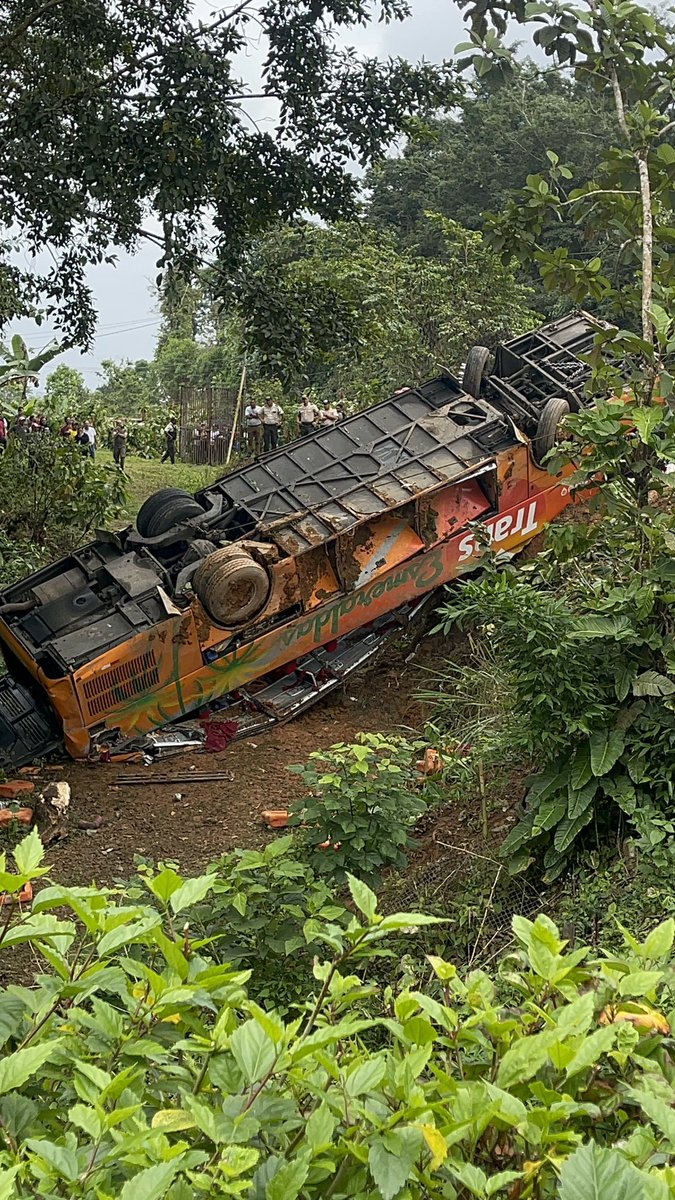 anthuan_oficial's tweet photo. Imágenes del accidente del transporte interprovincial #transporteesmeraldas el accidente ocurrió hoy en la madrugada el bus cubría la ruta Quito / Esmeraldas aparentemente los pasajeros dicen que el señor conductor estaba en estado etílico hay heridos y fallecidos. https://t.co/wxaaqgdvxY