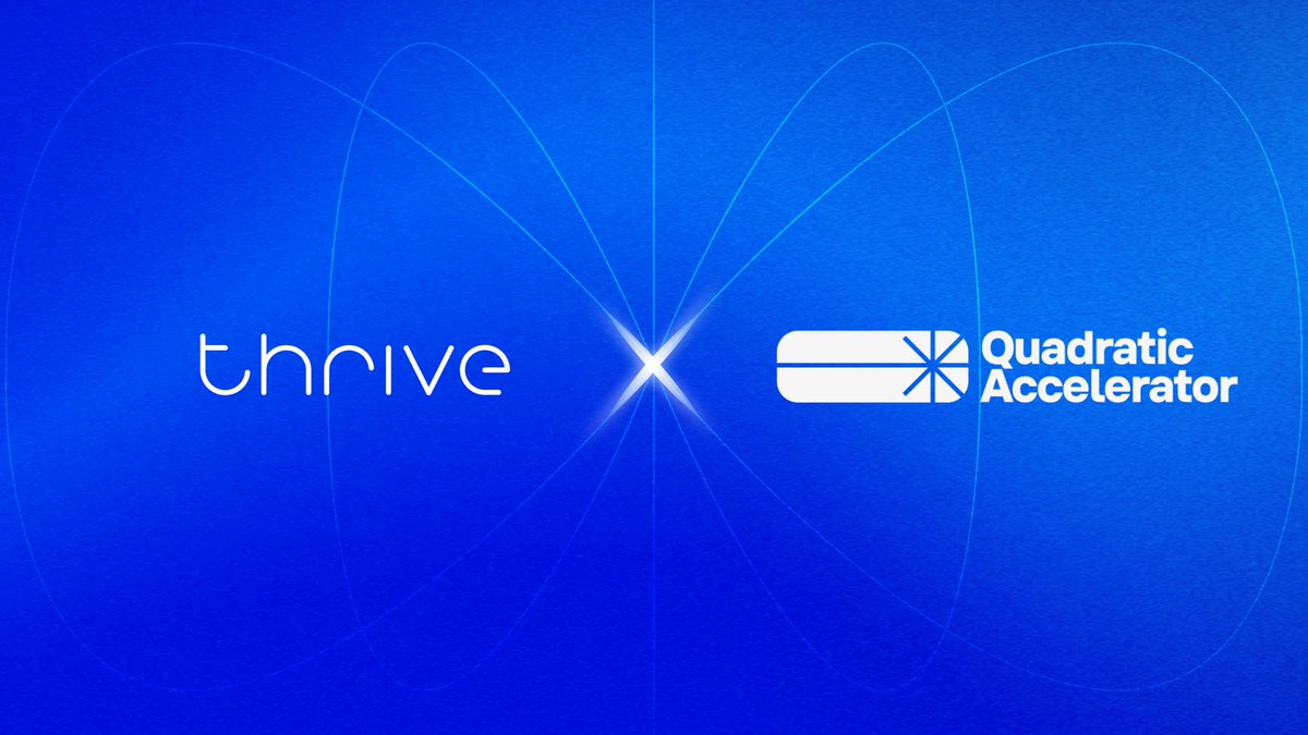 thriveprotocol's tweet image. Thrive Protocol has acquired The Quadratic Accelerator @theqacc, fusing milestone-based ecosystem funding with the most advanced on-chain launch infrastructure in crypto. 

The result is a first-of-its-kind, end-to-end value chain for builders, from first funds to TGE.