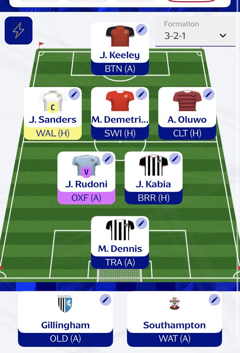 EFL_Chaz's tweet photo. My first draft for GW5! 👀

What’s everyone else’s looking like?       👇👇👇

#efl #eflfantasy https://t.co/adcZyzsCbt