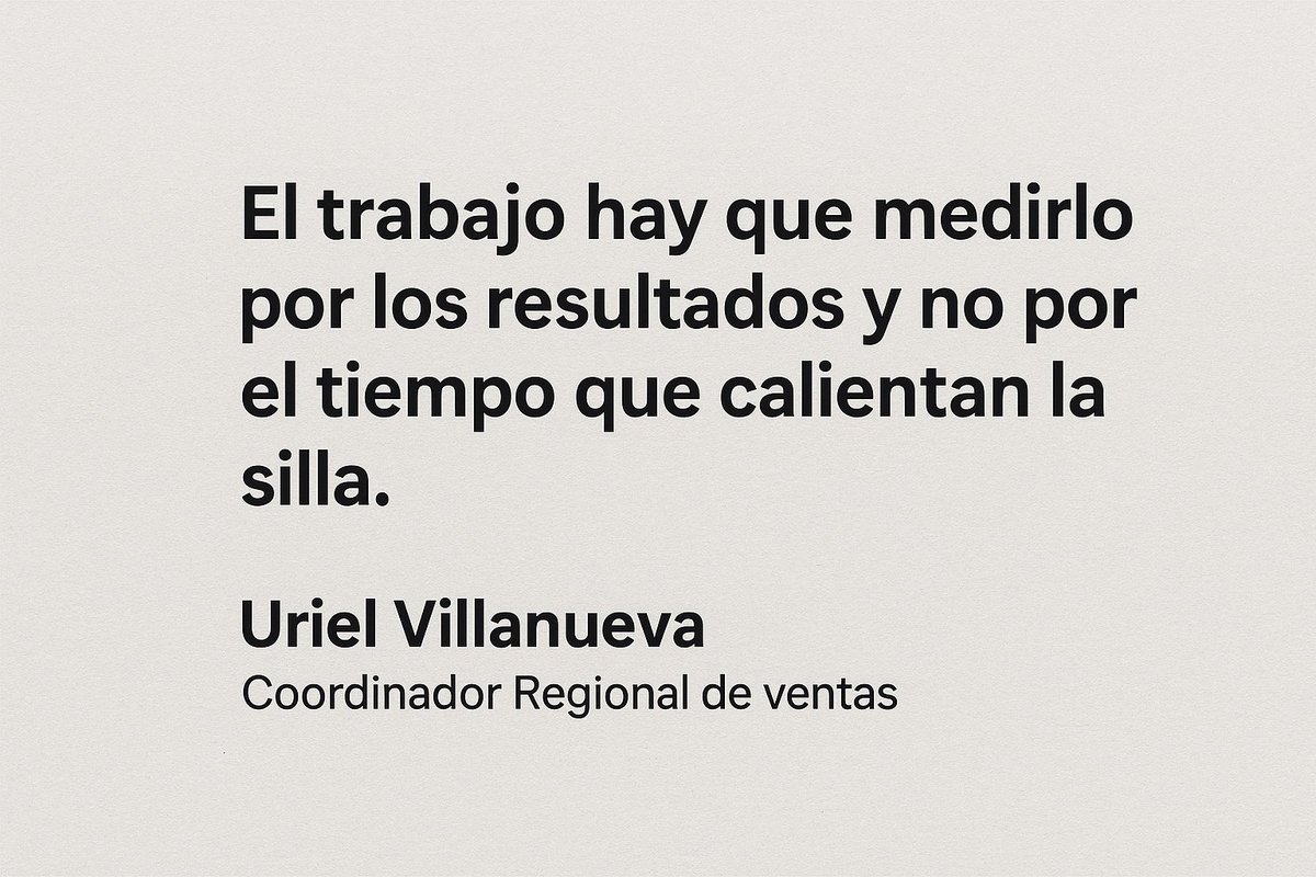 UrielVillanew's tweet photo. Tuve una reunión 1:1 con una colaboradora de mi equipo de ventas. Me pidió hacer HO a partir de las 3 pm, para ir por su hija. Sin pensarla le dije que si, porque confío en ella y en su trabajo. Hoy por hoy es parte de mi Top 3 de mejores vendedores. https://t.co/cK0tI5BKuU