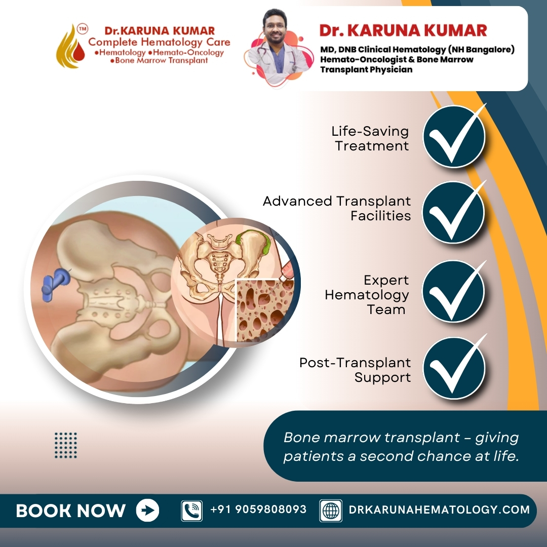 Drkkhematology's tweet image. Bone marrow transplant is not just a treatment – it’s a second chance at life. With expert care, advanced transplant facilities, and dedicated post-transplant support, we help patients embrace healthier tomorrows. 🌟💉 #BoneMarrowTransplant #HematologyCare #DrKarunaKumar