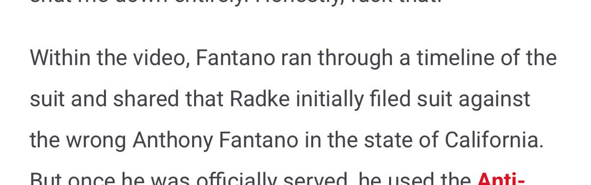 ronnie radke sued the wrong anthony fantano lmaooo what a loser
