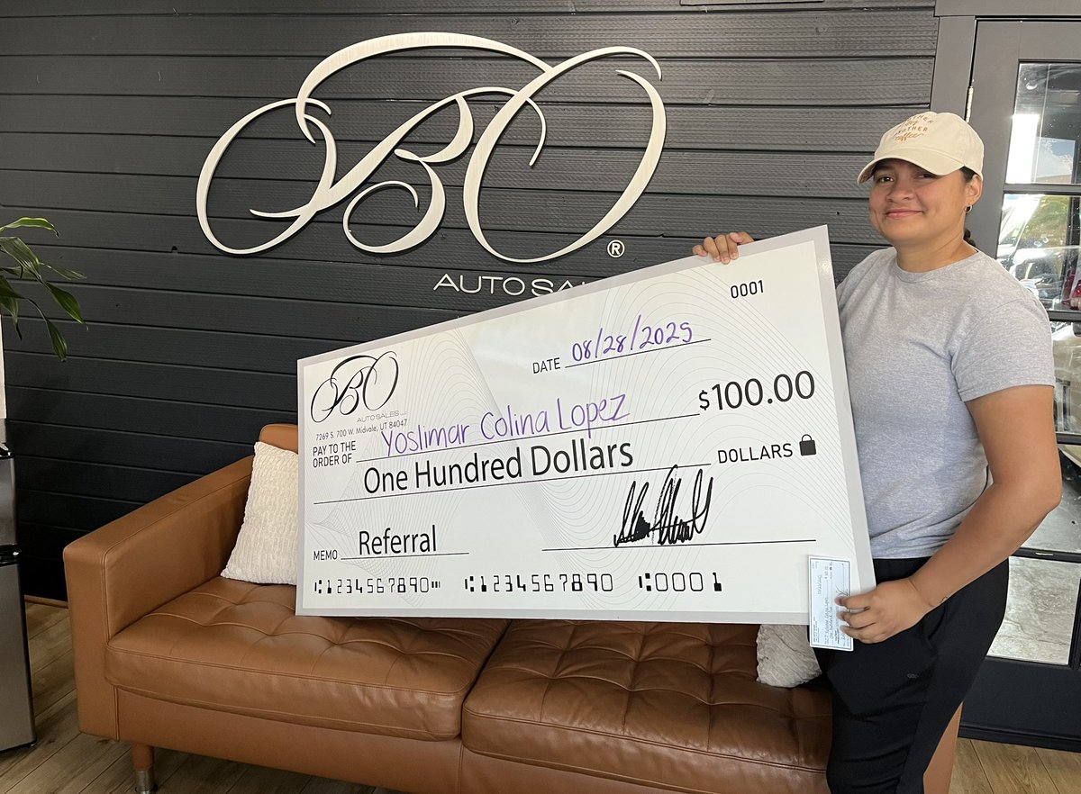oboautosalesllc's tweet image. Y recuerda por cada referencia, te damos un cheque Super gigante 🥸

#AutosEnVenta #CompraYA #CarrosBaratos #SaltLakeCity