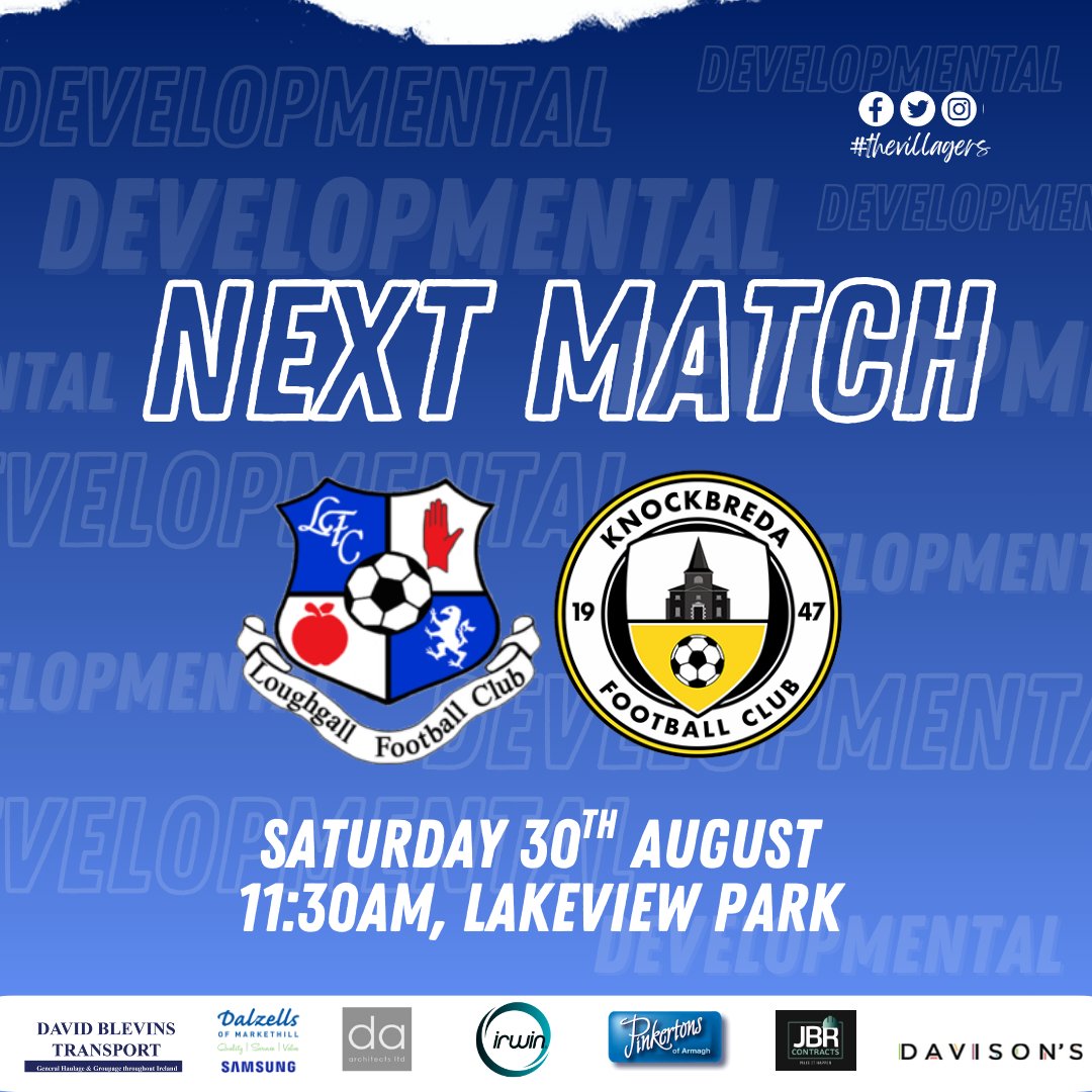 Loughgall FC Reserves are in action on Saturday morning at Lakeview Park! 💪⚽

📅 Saturday 30th August
🆚 <a href="/KnockbredaFc1/">Knockbreda FC</a> Reserves
⏰ 11:30 AM
📍 Lakeview Park

#LoughgallFC #Reserves #NIFLDevelopmentLeague